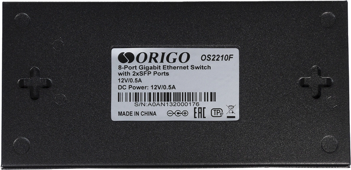 Коммутатор Origo OS2210F OS2210F/A1A (L2) 8x1Гбит/с 2SFP неуправляемый