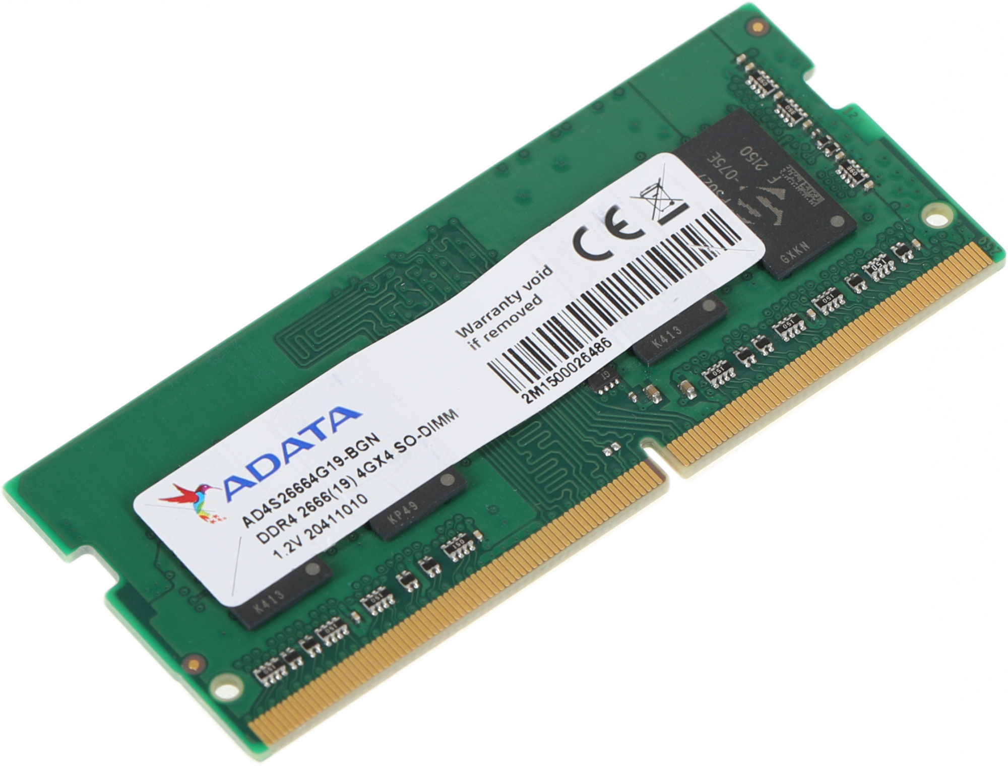 Память DDR4 4Gb 2666MHz A-Data AD4S26664G19-BGN OEM PC4-21300 CL19 SO-DIMM 260-pin 1.2В single rank OEM