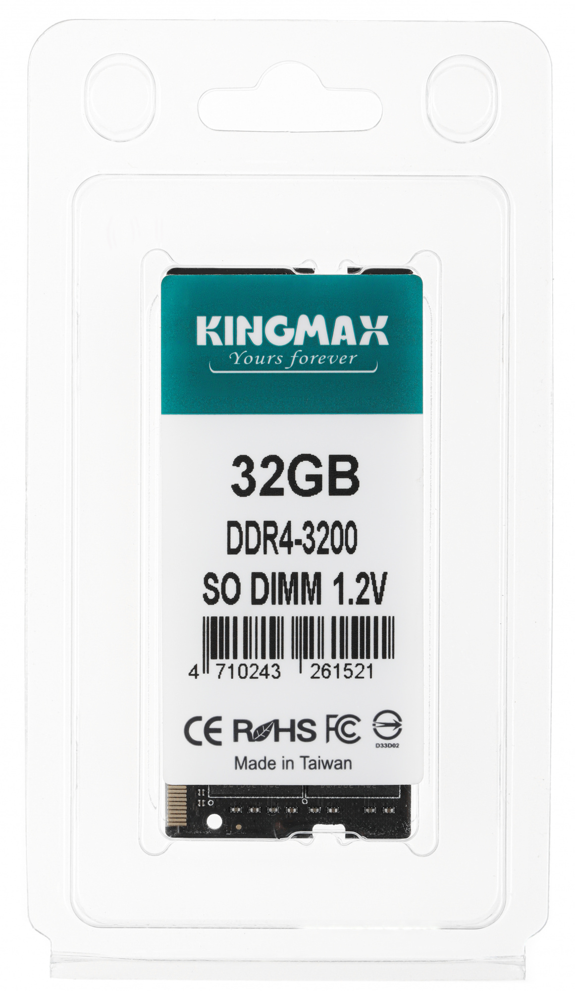 Память DDR4 32GB 3200MHz Kingmax KM-SD4-3200-32GS RTL PC4-25600 CL22 SO-DIMM 260-pin 1.2В dual rank Ret