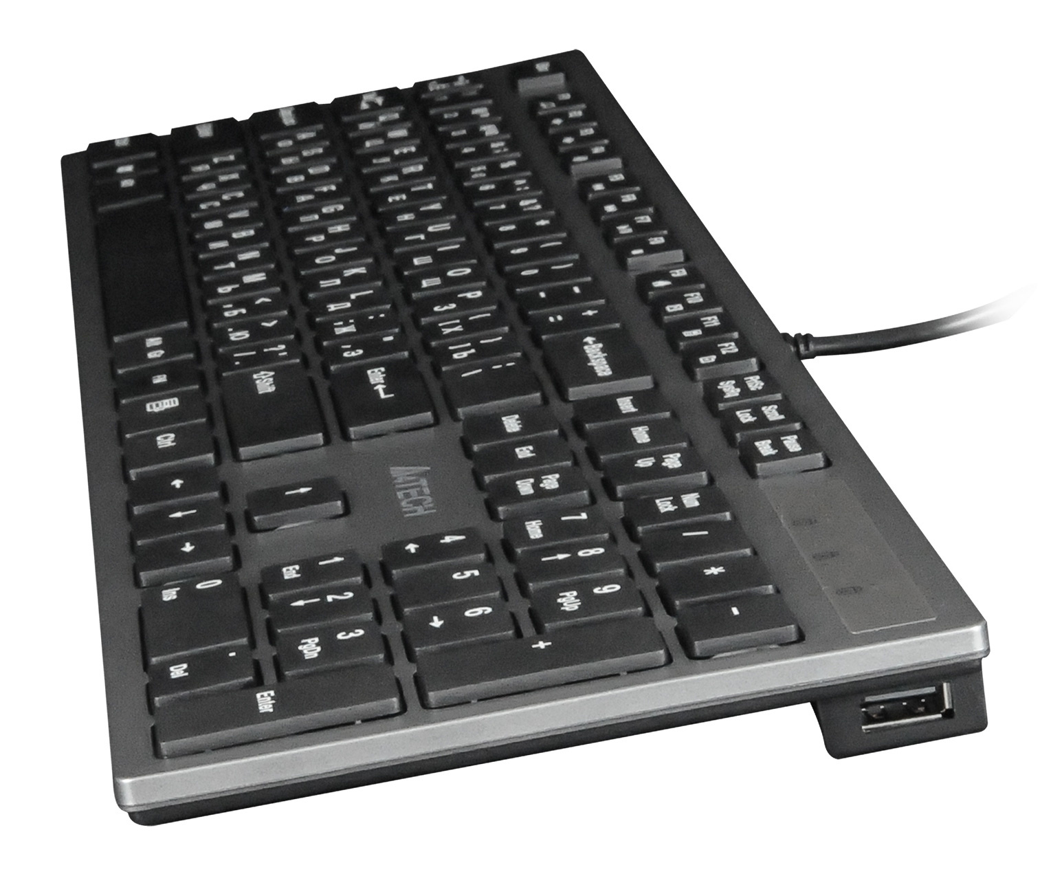 Клавиатура A4Tech KV-300H серый/черный USB slim