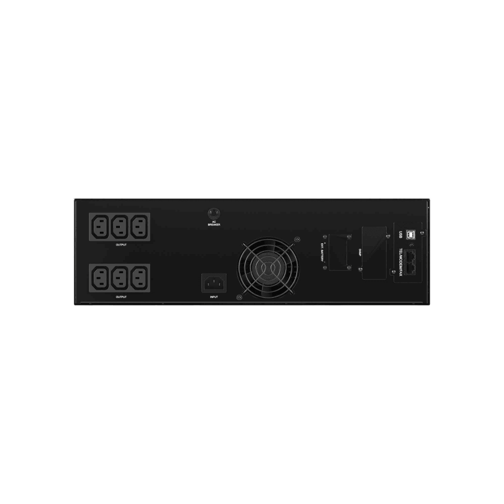 Линейно-интерактивный ИБП ДКС серии Info Rackmount Pro, 2000 ВА/1600 Вт,1/1, USB, RJ45, 6xIEC C13, Rack 3U, SNMP/AS400 slot, 3x9Aч