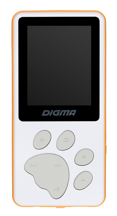 Плеер Hi-Fi Flash Digma S4 8Gb белый/оранжевый/1.8"/FM/microSDHC