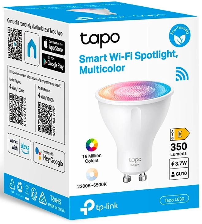 Умная лампа TP-Link Tapo L630 GU10 3.7Вт 350lm Wi-Fi (упак.:1шт)