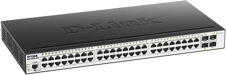 Коммутатор D-Link DGS-3000-52X/B 48x1Гбит/с 4SFP+ управляемый