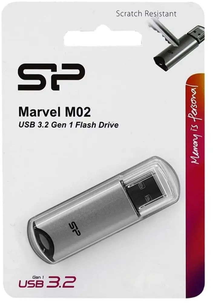 Флеш Диск Silicon Power 256GB Marvel M02 SP256GBUF3M02V1S USB3.0 серебристый