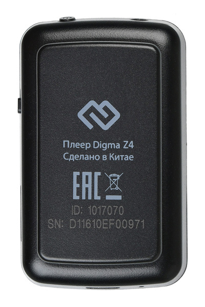 Плеер Hi-Fi Flash Digma Z4 BT 16Gb черный/1.5"/FM/microSDHC/clip