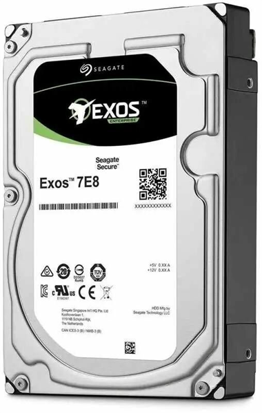 Жесткий диск Seagate Exos 7E8 HDD 3.5" SATA 2Tb, 7200 rpm, 256Mb buffer, 512n, ST2000NM000A, 1 year