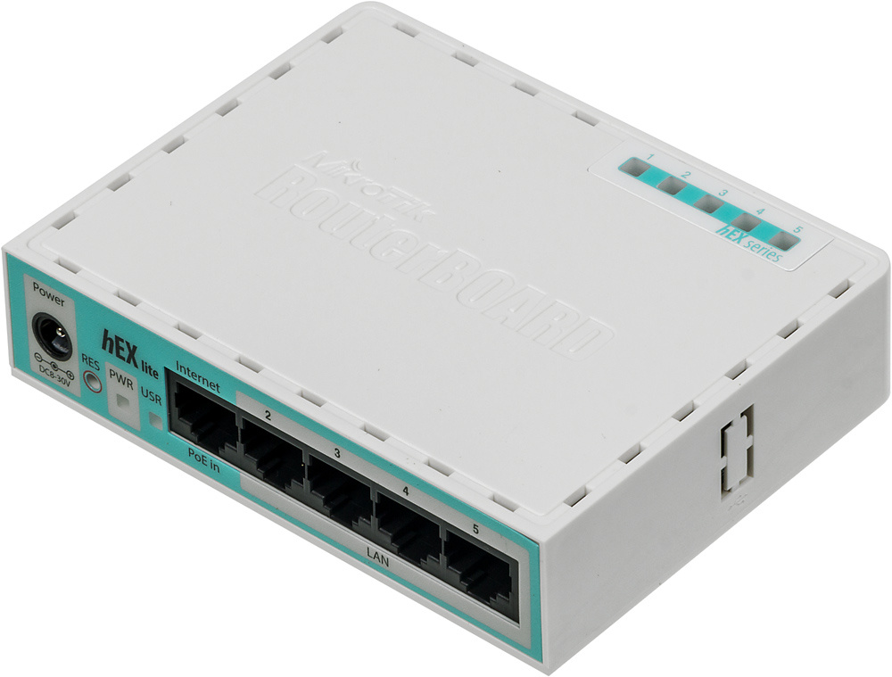 Роутер MikroTik hEX lite (RB750R2) 10/100BASE-TX белый