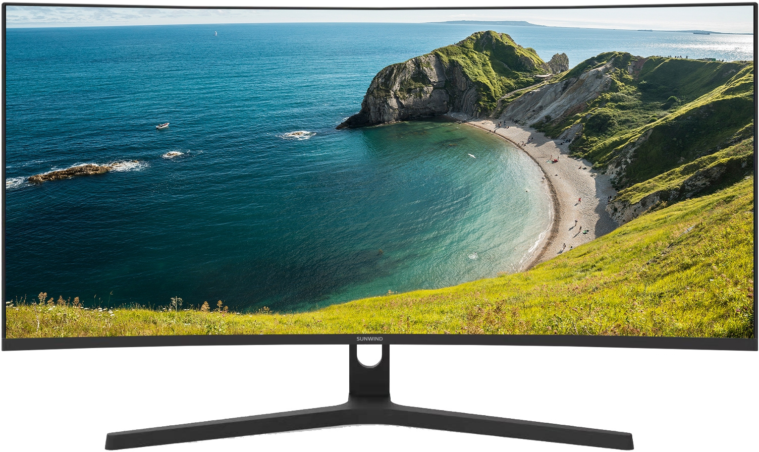 Монитор SunWind 34" SM-34QV401 черный VA LED 21:9 HDMI матовая 300cd 178гр/178гр 3440x1440 165Hz G-Sync DP WQ 5.6кг