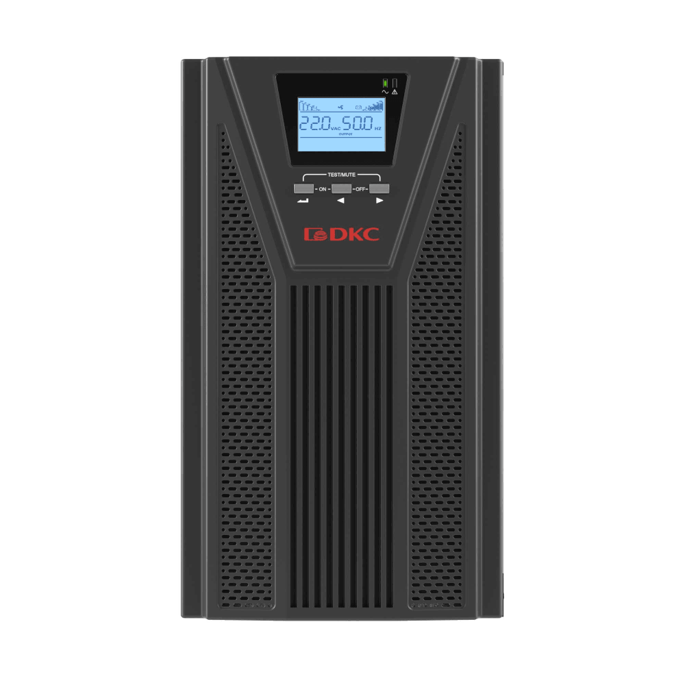 Онлайн ИБП ДКС серии Small Tower, 3000 ВА/2700 Вт, 1/1, 4xSchuko, EPO, USB, RS-232, RJ45, з/у 1А, 8x7Ач