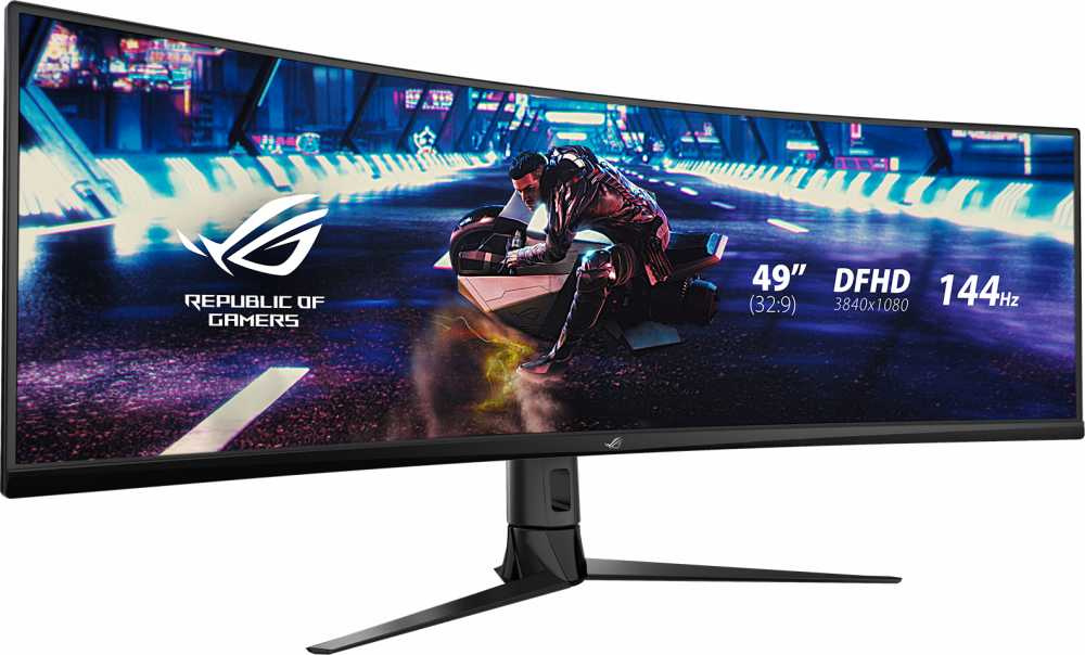 Монитор Asus 49" ROG Strix XG49VQ черный VA LED 32:9 HDMI M/M матовая HAS Piv 450cd 3840x1080 144Hz FreeSync 2 DP FHD USB 12.2кг