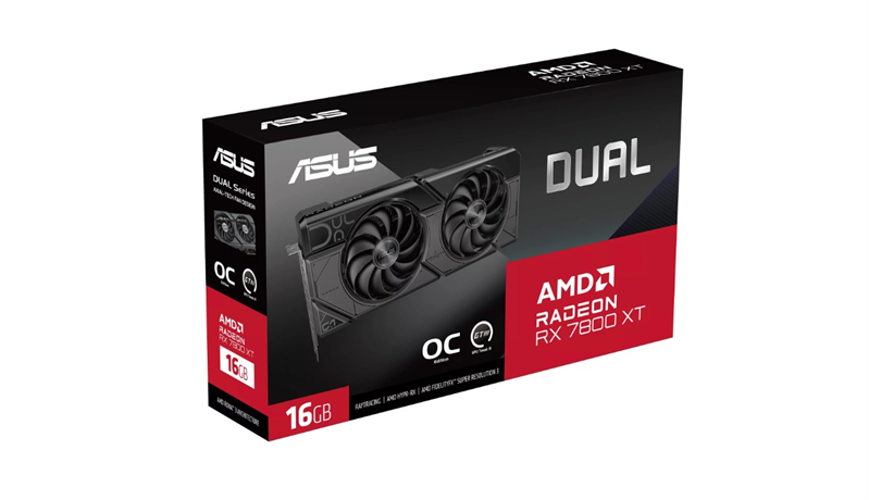 Видеокарта Asus PCI-E 4.0 DUAL-RX7800XT-O16G AMD Radeon RX 7800XT 16Gb 256bit GDDR6 2169/19500 HDMIx1 DPx3 HDCP Ret