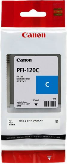 Картридж струйный Canon PFI-120 C 2886C001 голубой (130мл) для Canon imagePROGRAF TM-200/205