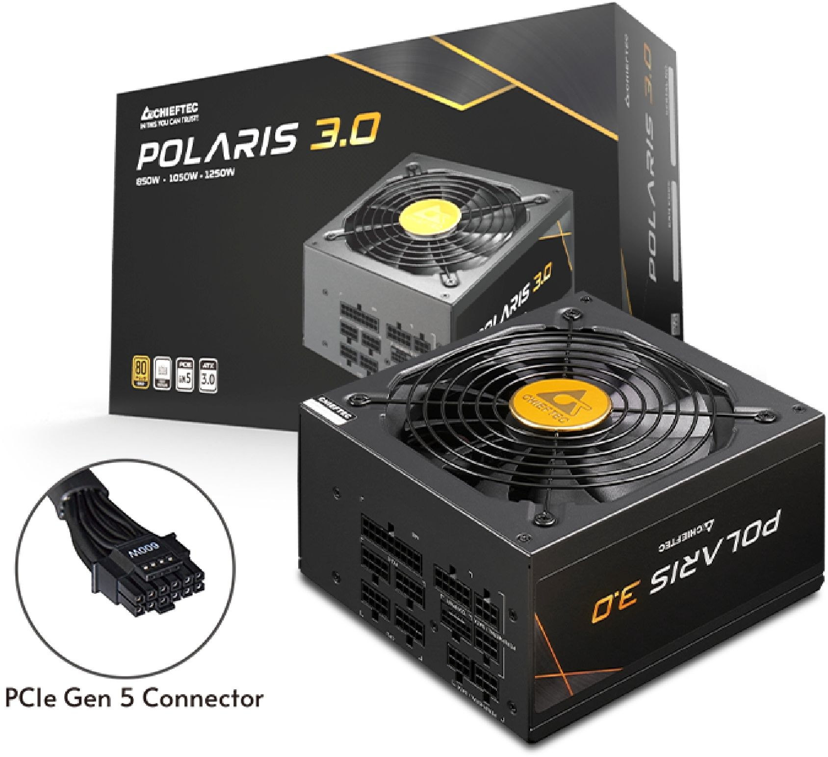 PSU Chieftec Polaris 3.0 1050W ATX 3.0,80PLUS GOLD Gen5 PCIe,cable-mgt,retail