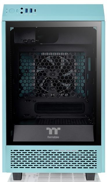 Корпус Thermaltake The Tower 100 Turquoise без БП miniITX 1x120mm 3x140mm 2xUSB3.0 audio bott PSU