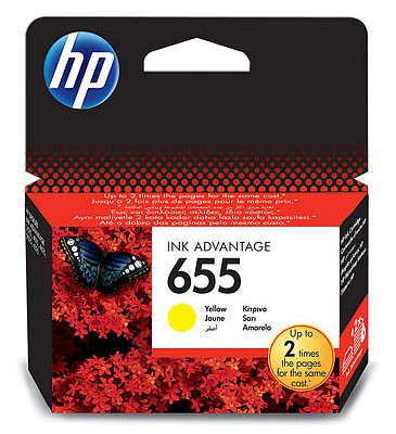 Картридж струйный HP 655 CZ112AE желтый (600стр.) для HP DJ IA 3525/4615/4625/5525/6525