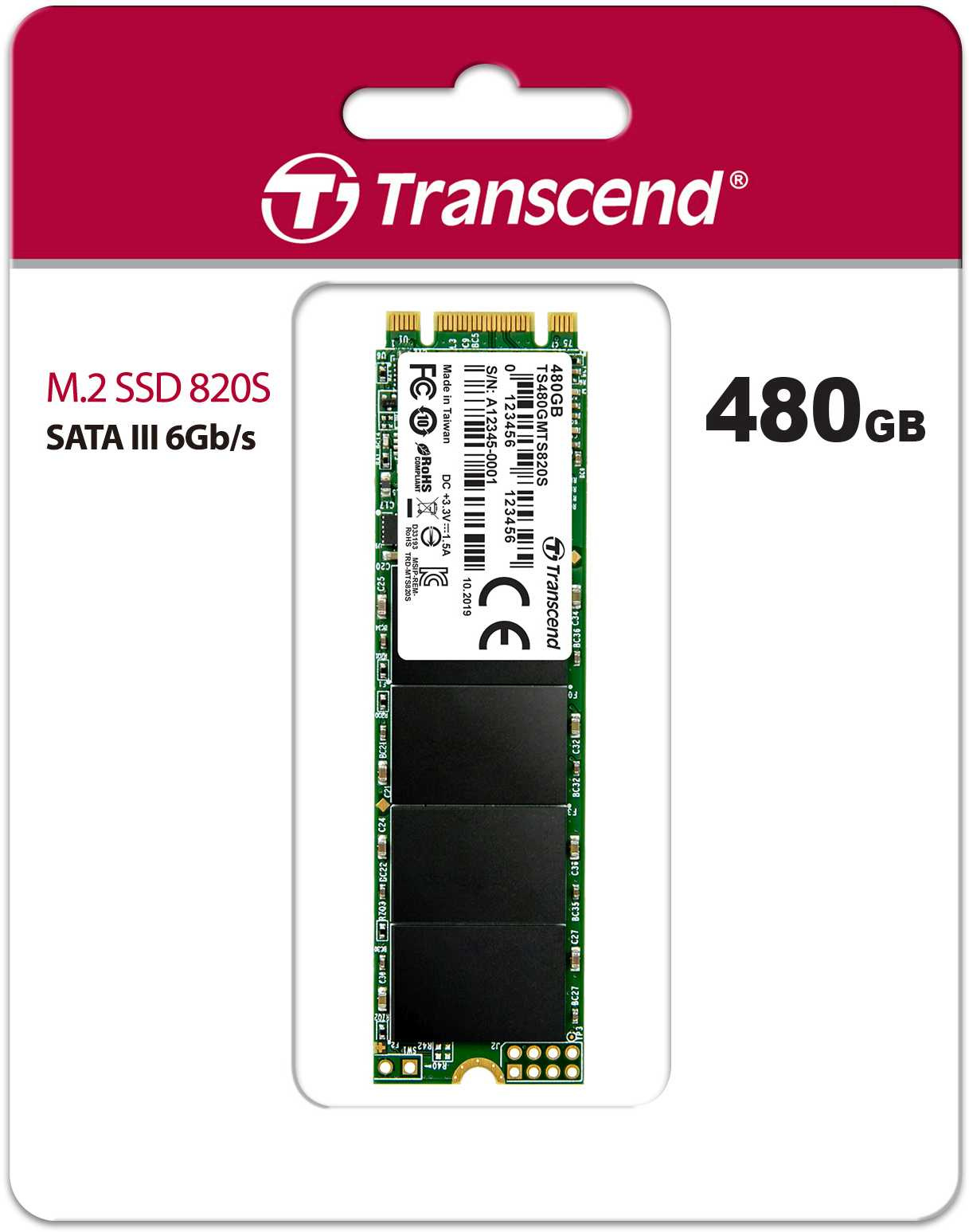 Накопитель SSD Transcend SATA-III 480GB TS480GMTS820S M.2 2280