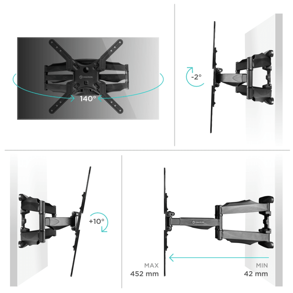 Наклонно-поворотный кронштейн ONKRON M5чёрный