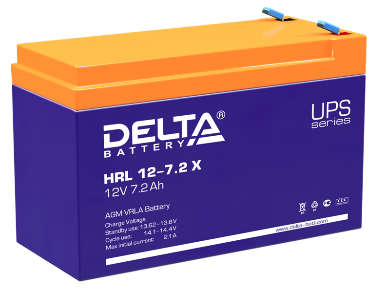 Батарея для ИБП Delta HRL 12-7.2 X 12В 7.2Ач