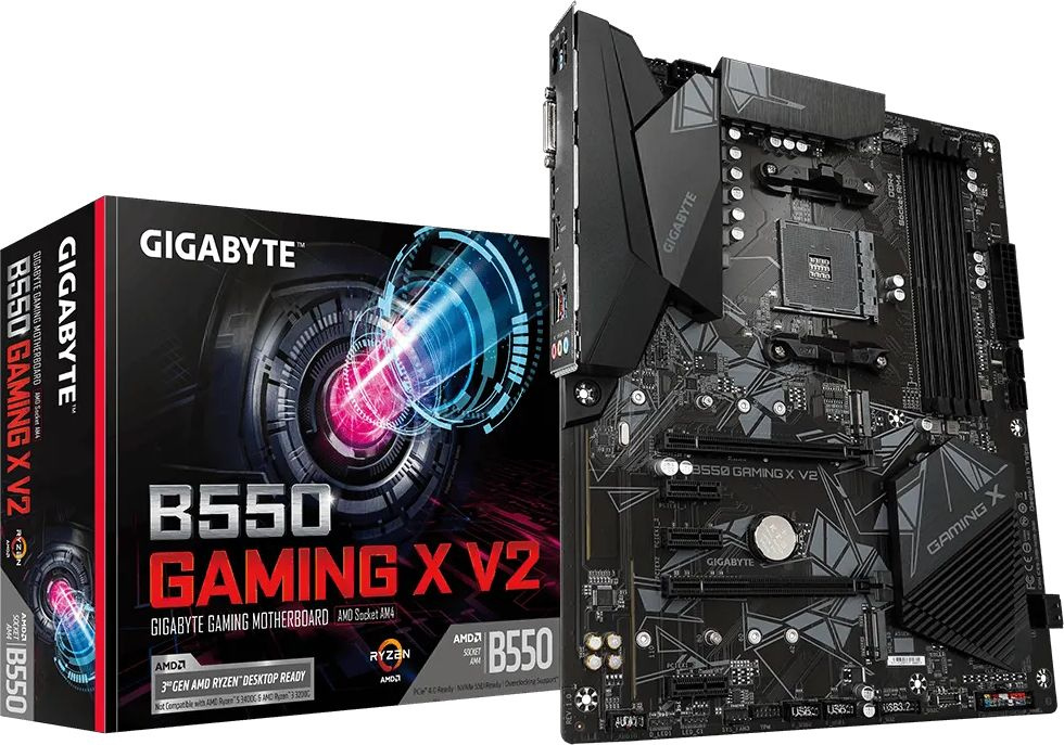 Материнская плата Gigabyte B550 GAMING X V2 Soc-AM4 AMD B550 4xDDR4 ATX AC`97 8ch(7.1) GbLAN RAID+DVI+HDMI