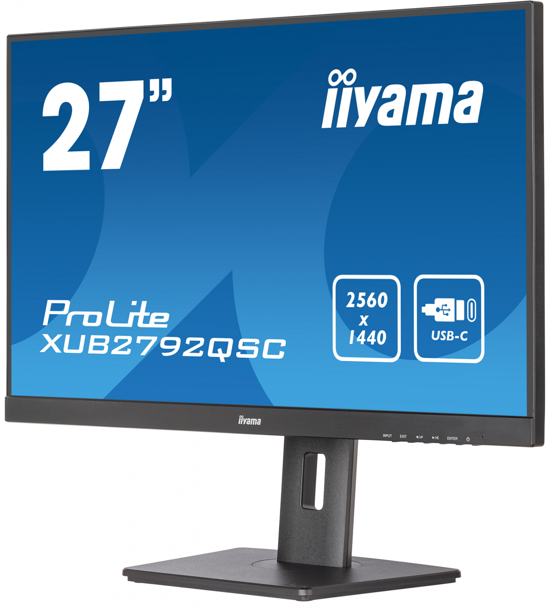 Монитор Iiyama 27" ProLite XUB2792QSC-B5 черный IPS LED 16:9 HDMI M/M матовая HAS Piv 350cd 178гр/178гр 2560x1440 75Hz DP 2K USB 6.8кг