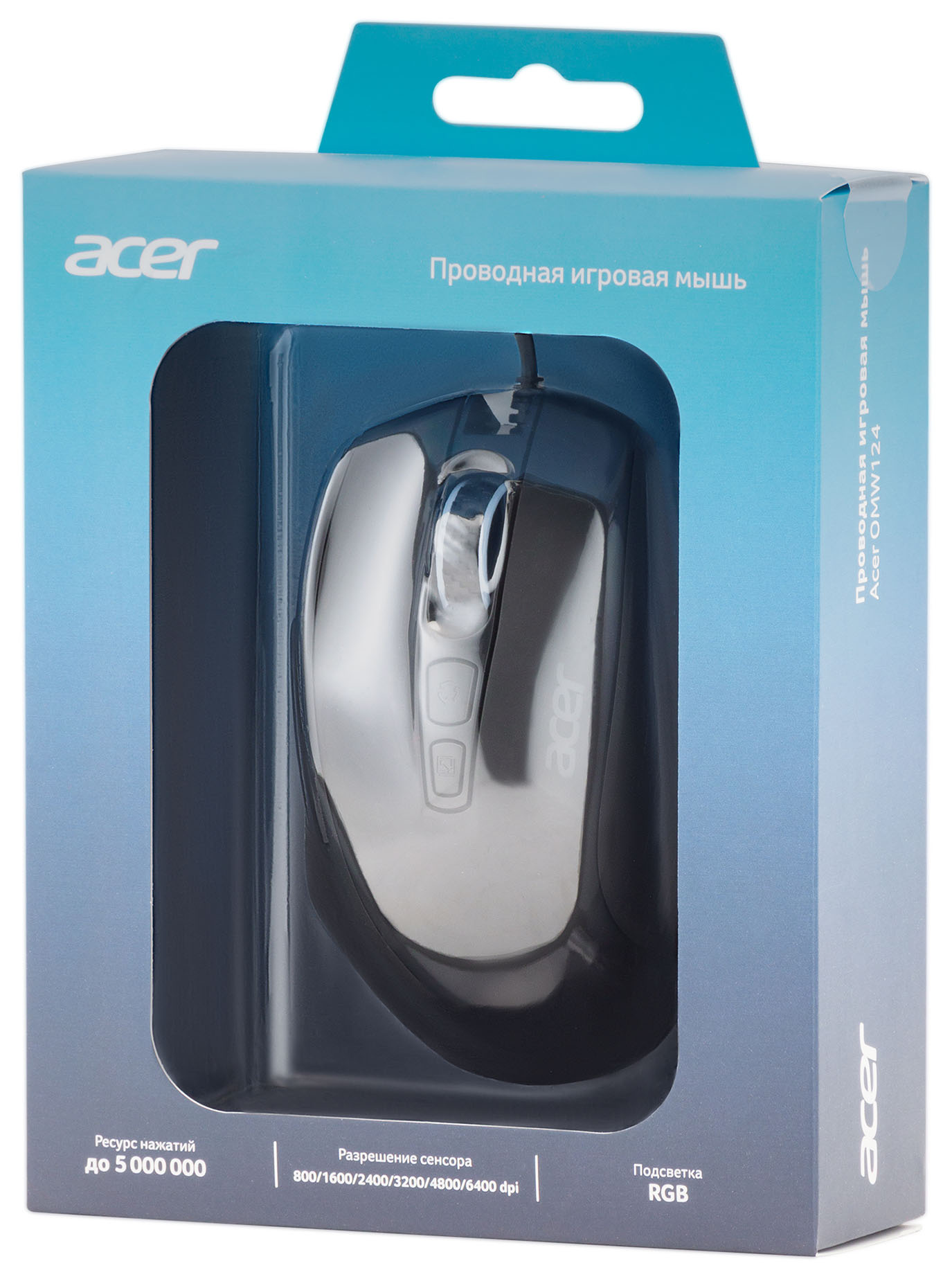 Мышь Acer OMW124 черный оптическая (6400dpi) USB (6but)