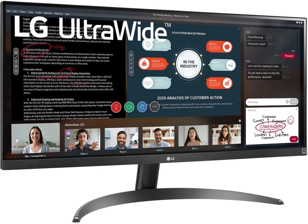 Монитор LG 29" UltraWide 29WP500-B черный IPS LED 21:9 (Ultrawide) HDMI матовая 350cd 178гр/178гр 2560x1080 75Hz FHD 5.2кг