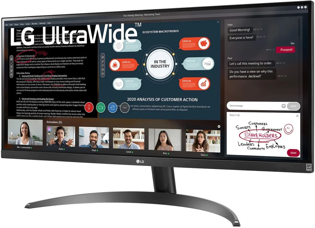 Монитор LG 29" UltraWide 29WP500-B черный IPS LED 21:9 (Ultrawide) HDMI матовая 350cd 178гр/178гр 2560x1080 75Hz FHD 5.2кг