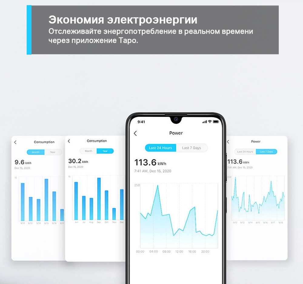 Умная розетка TP-Link Tapo P110(2-pack) EU VDEBT Wi-Fi белый