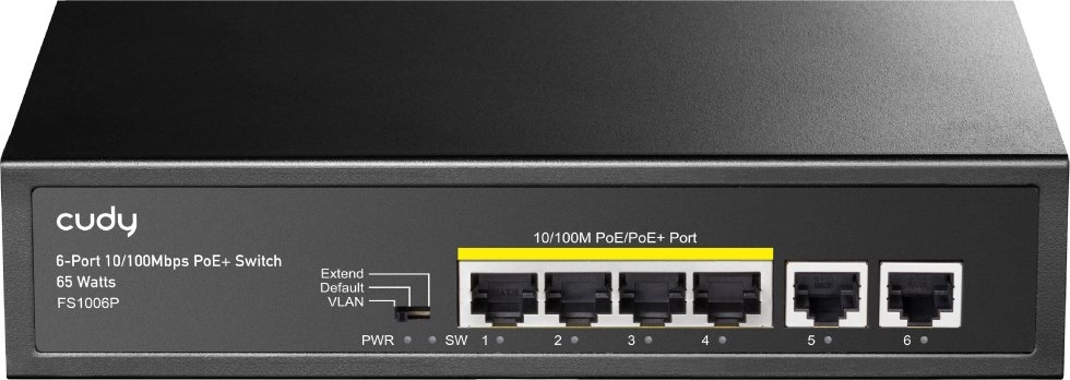 Коммутатор Cudy FS1006P (L2) 6x100Мбит/с 4PoE+ 60W неуправляемый