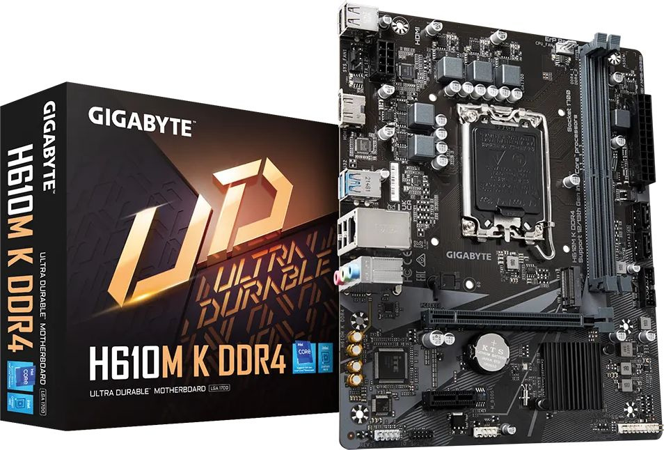 Материнская плата Gigabyte H610M K DDR4 Soc-1700 Intel H610 2xDDR4 mATX AC`97 8ch(7.1) GbLAN+HDMI