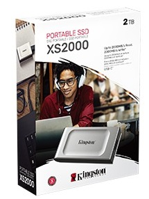 Накопитель SSD Kingston USB 3.2 2Tb SXS2000/2000G XS2000 1.8" серый