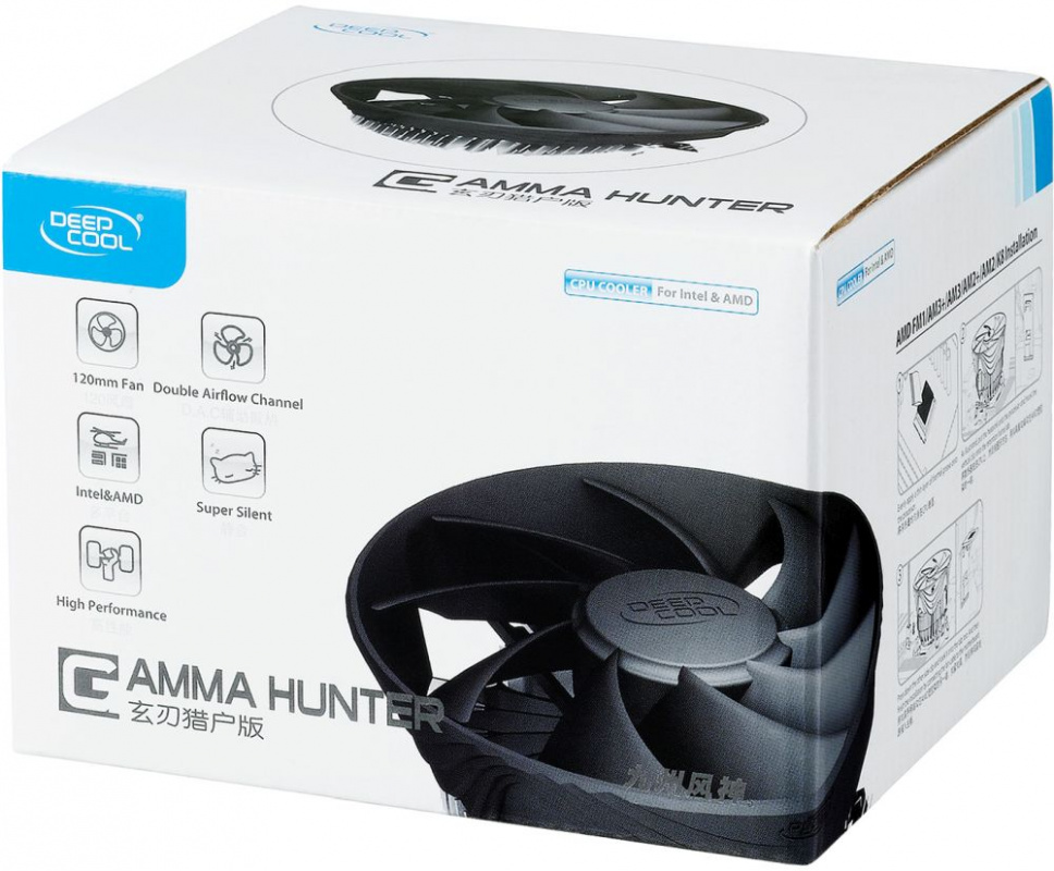 Устройство охлаждения(кулер) Deepcool GAMMA HUNTER Soc-AM5/AM4/1151/1200 3-pin 21dB Al 95W 252gr Ret