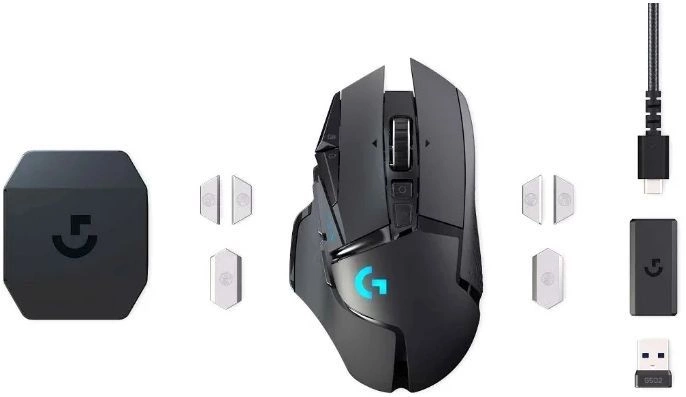 Мышь Logitech G502 Lightspeed черный оптическая (25600dpi) беспроводная USB (9but)