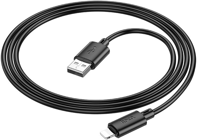 Кабель Hoco X88 Gratified USB (m)-Lightning (m) 1м черный коробка