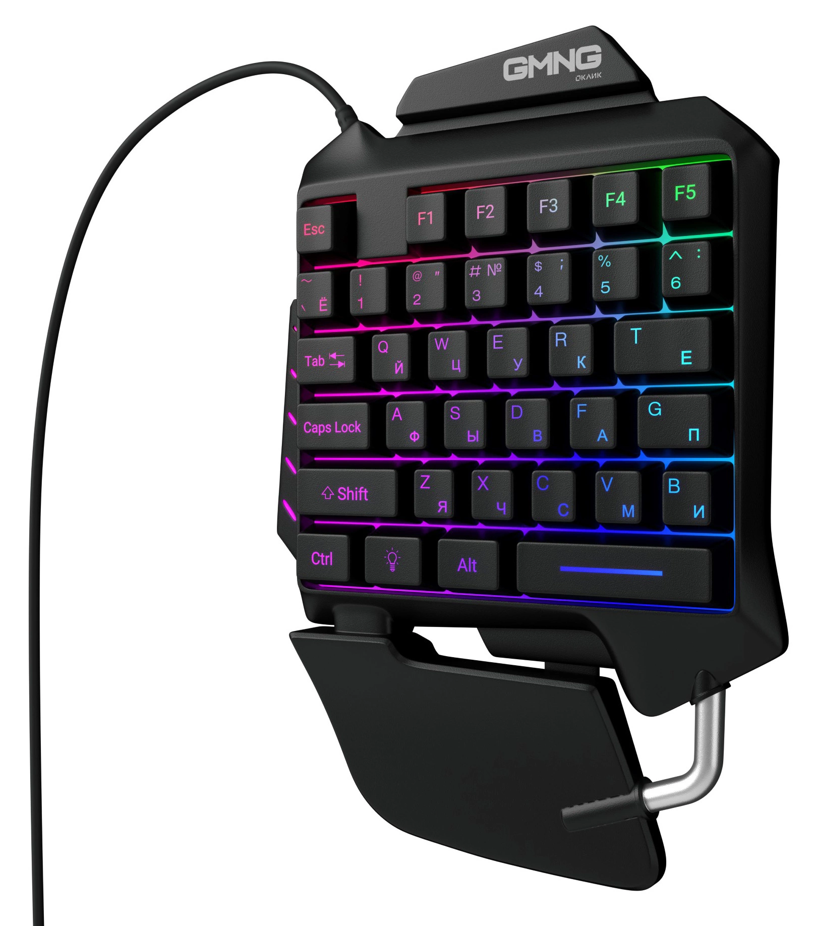 Игровой блок Оклик 703GK черный USB for gamer LED (подставка для запястий) (1533151)