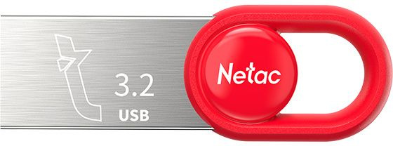 Флеш Диск Netac 128Gb UM2 NT03UM2N-128G-32RE USB3.2 серебристый/красный