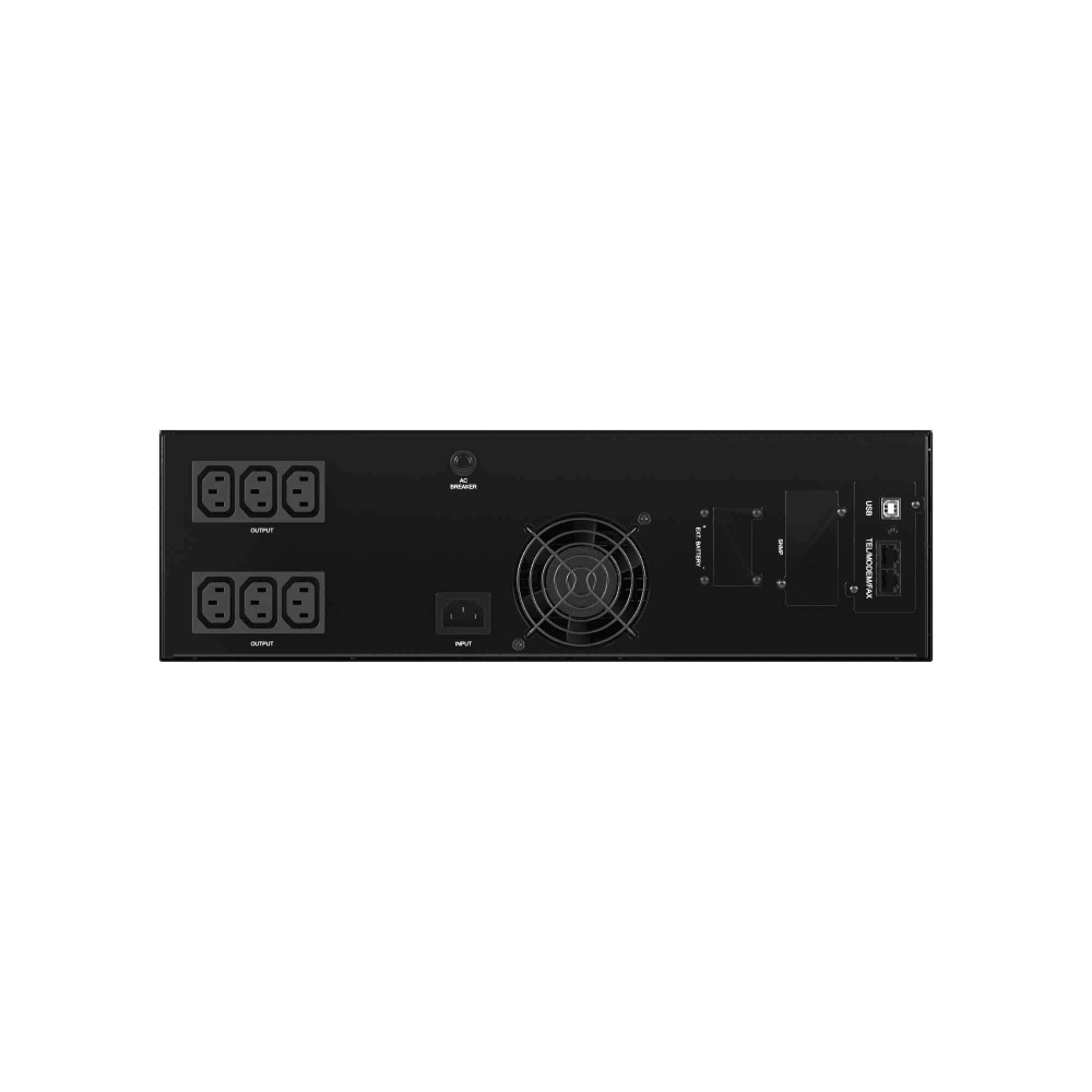 Линейно-интерактивный ИБП ДКС серии Info Rackmount Pro,3000 ВА/2400 Вт,1/1, USB, RJ45, 6xIEC C13, Rack 3U, SNMP/AS400 slot, 4x9Aч