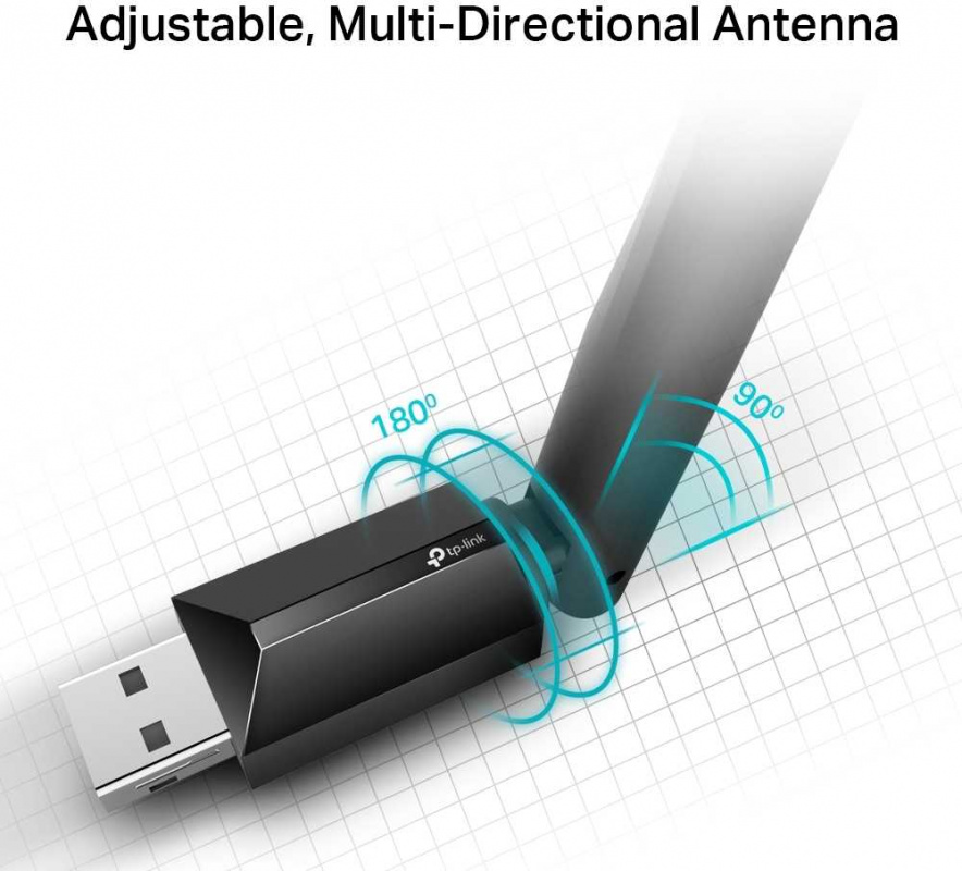 Сетевой адаптер Wi-Fi TP-Link Archer T2U Plus AC600 USB 2.0 (ант.внеш.несъем.) 1ант.