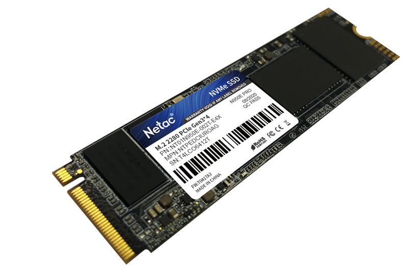 Твердотельный накопитель Netac N950E Pro PCIe 3 x4 M.2 2280 NVMe 3D NAND SSD 2TB, R/W up to 3500/3000MB/s, 2048MB DRAM buffer, with heat sink 5Y