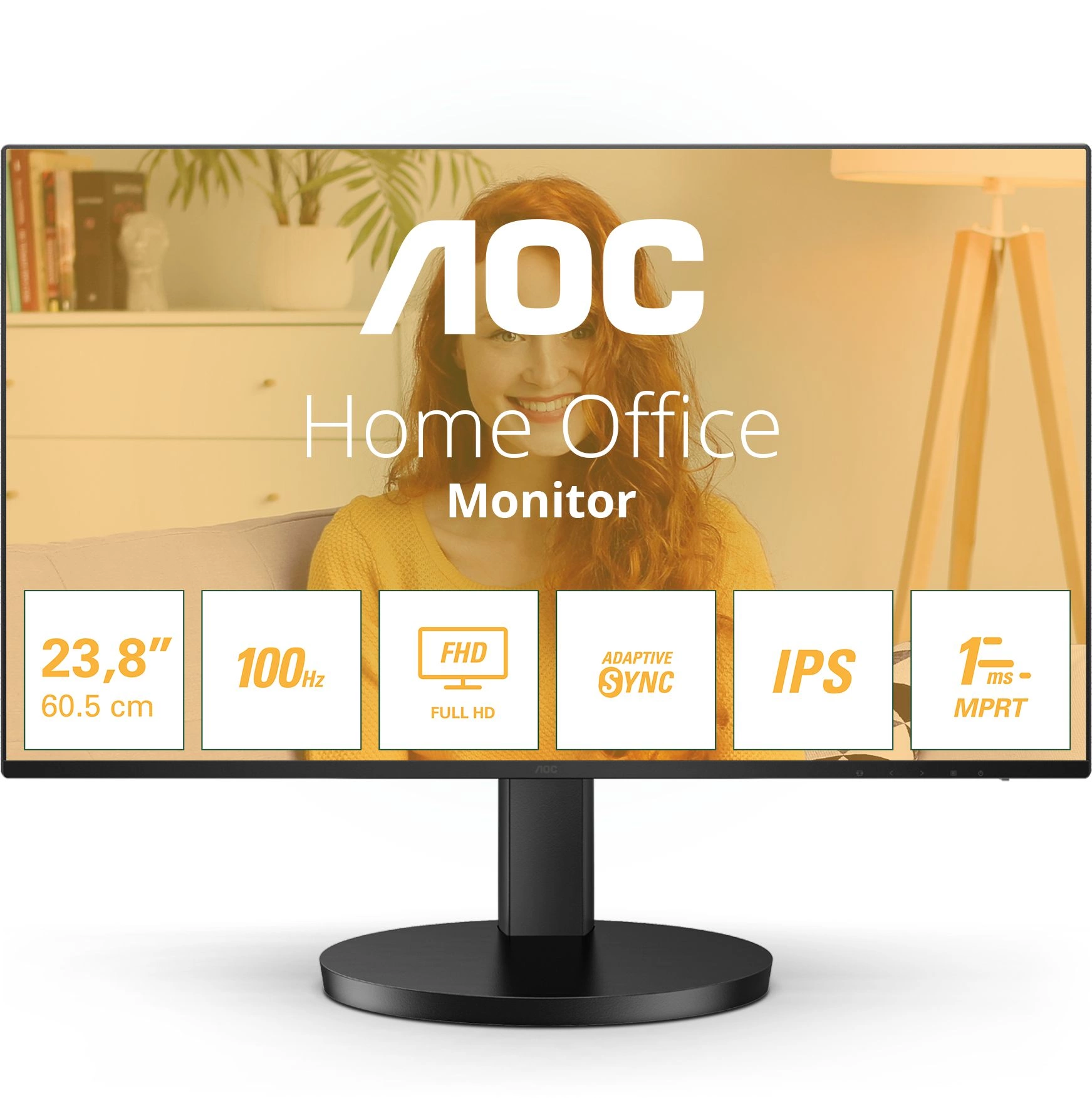 Монитор AOC 23.8" Basic-Line 24B3HA2 черный IPS LED 1ms 16:9 DVI HDMI M/M матовая 250cd 178гр/178гр 1920x1080 100Hz FHD 2.97кг