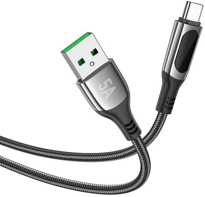 Кабель Hoco S51 5A Extreme USB (m)-USB Type-C (m) 1.2м черный