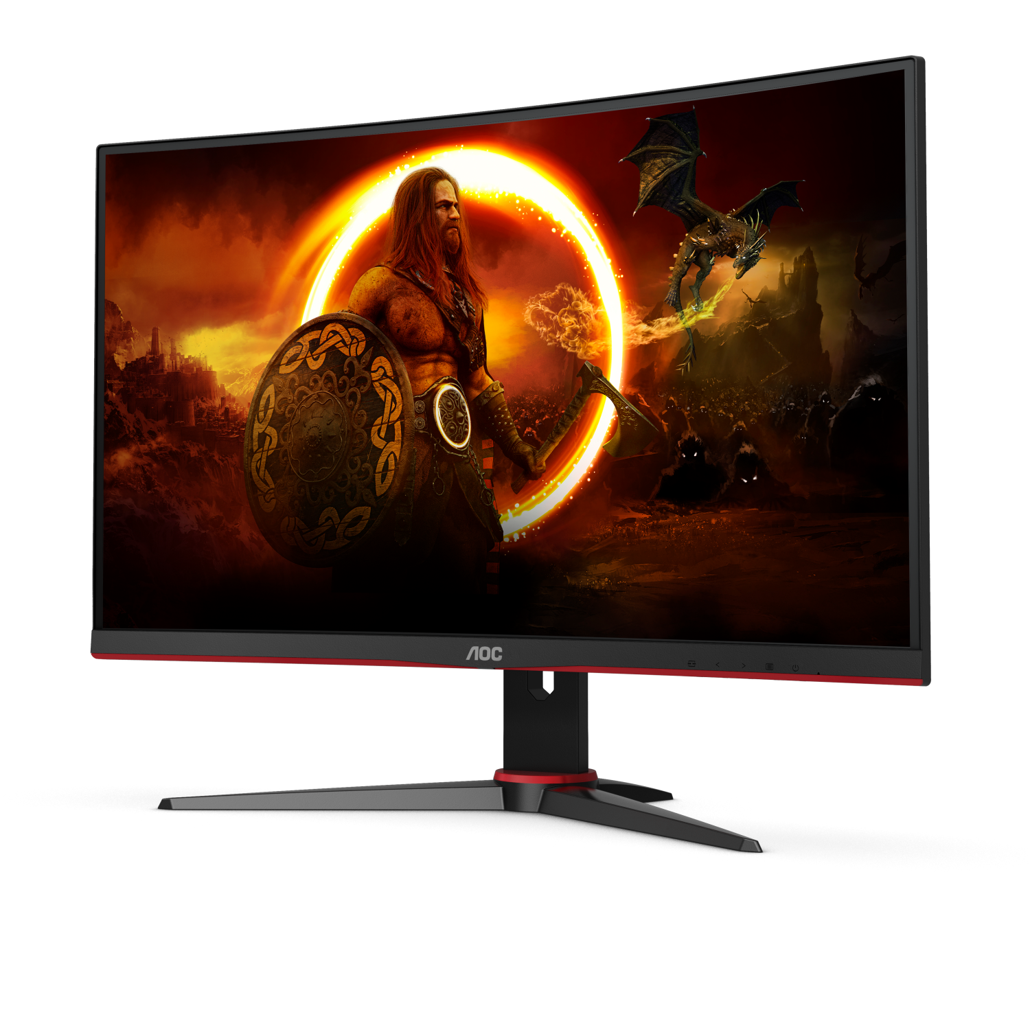 Монитор AOC 23.6" Gaming C24G2AE черный/красный VA LED 1ms 16:9 HDMI M/M матовая 250cd 178гр/178гр 1920x1080 165Hz VGA DP FHD 3.84кг