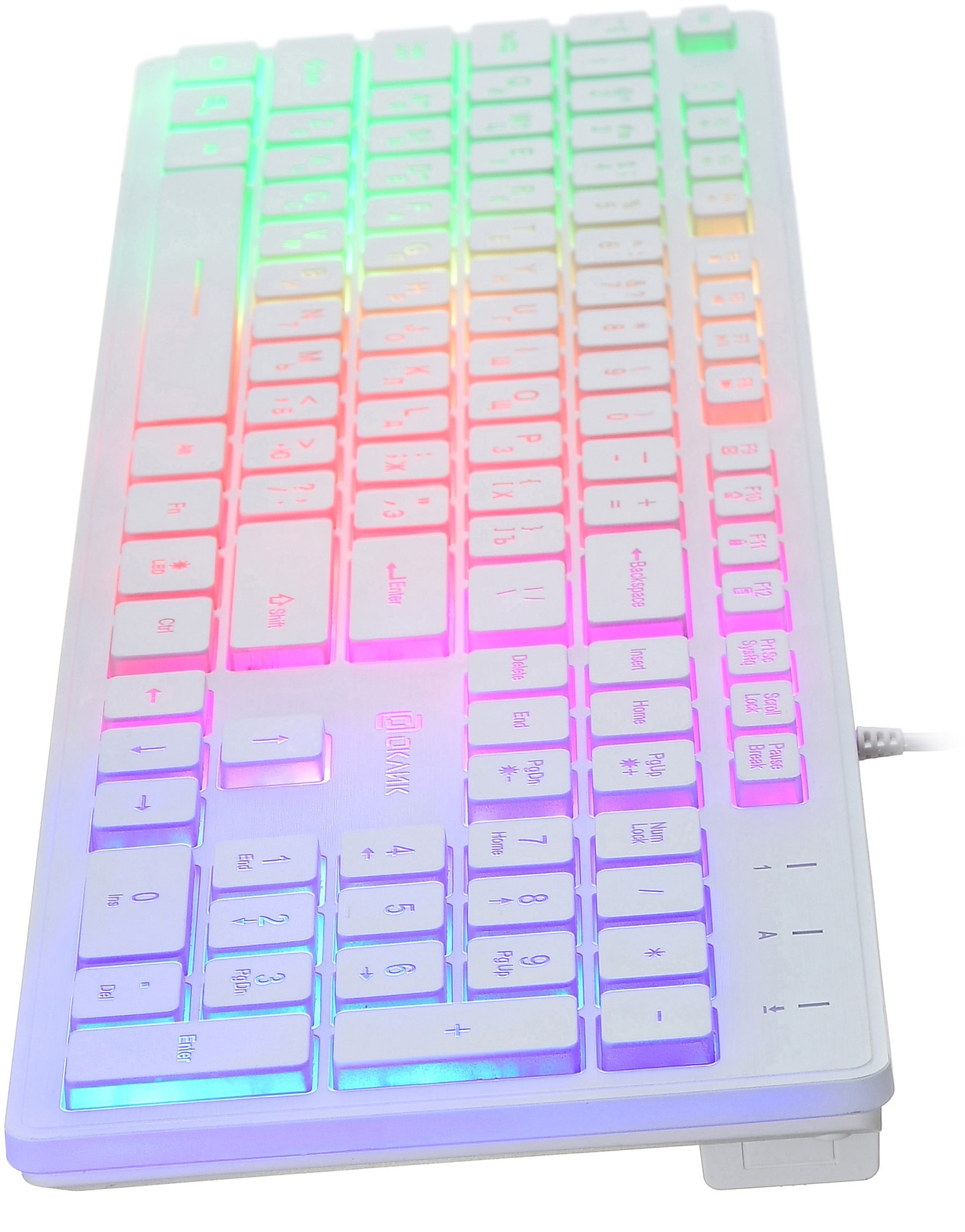 Клавиатура Оклик 550ML белый USB slim Multimedia LED