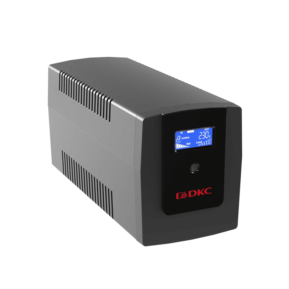 Линейно-интерактивный ИБП ДКС серии Info LCD, 1500 ВА/900 Вт, 1/1, 3xSchuko, USB + RJ45, LCD, 2x8Aч