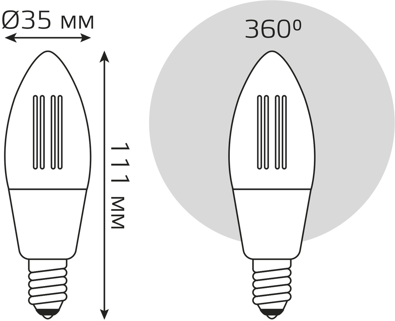 Умная лампа Gauss Smart Home C35 E14 4.5Вт 495lm Wi-Fi (1250112)