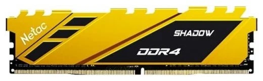 Модуль памяти Netac Shadow DDR4-3200 8G C16 Yellow UDIMM 288-Pin DDR4 / PC PC4-25600 1.35V XMP Радиатор