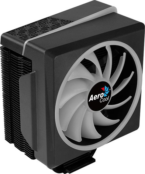 Устройство охлаждения(кулер) Aerocool Cylon 4F Soc-AM5/AM4/1151/1200/2066/1700 4-pin 14-26dB Al+Cu 145W 550gr LED Ret