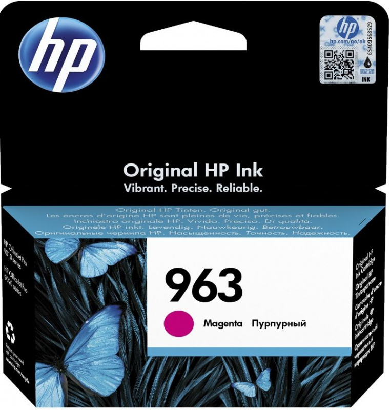 Картридж струйный HP 963 3JA24AE пурпурный (700стр.) для HP OfficeJet Pro 901x/902x HP