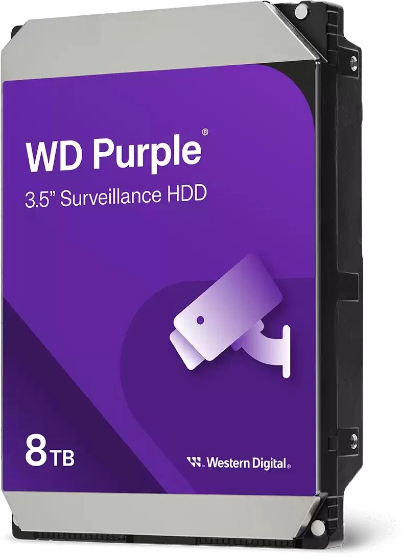 Жесткий диск Western Digital Purple HDD 3.5" SATA 8Tb, 5640RPM, 256MB buffer (DV&NVR), WD85PURZ, 1 year